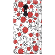 Чохол на Xiaomi Redmi 5 Plus Червоні троянди на білому фоні 1060m-1347