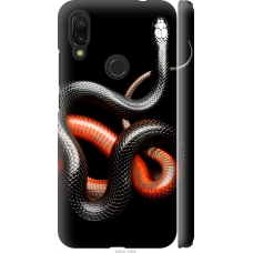 Чохол на Xiaomi Redmi 7 Червоно-чорна змія на чорному фоні 4063m-1669