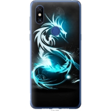 Чохол на Xiaomi Mi Mix 3 Біло-блакитний вогненний дракон 113u-1599