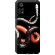 Чохол на Xiaomi Poco M4 Pro Червоно-чорна змія на чорному фоні 4063u-2592