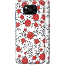 Чохол на Xiaomi Poco X3 Червоні троянди на білому фоні 1060m-2073