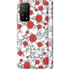 Чохол на Xiaomi Mi 10T Pro Червоні троянди на білому фоні 1060m-2679