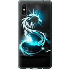 Чохол на Xiaomi Mi Mix 2s Біло-блакитний вогненний дракон 113u-1438