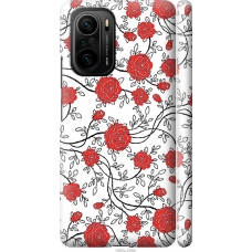 Чохол на Xiaomi Poco F3 Червоні троянди на білому фоні 1060m-2280