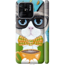 Чохол на Xiaomi Redmi 10C Cat Coffee 4053m-2591