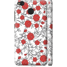 Чохол на Xiaomi Redmi 4X Червоні троянди на білому фоні 1060m-778