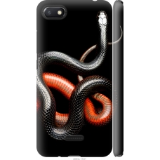 Чохол на Xiaomi Redmi 6A Червоно-чорна змія на чорному фоні 4063m-1531