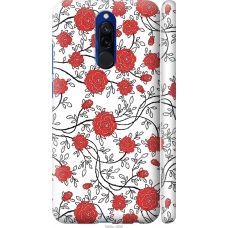 Чохол на Xiaomi Redmi 8 Червоні троянди на білому фоні 1060m-1806