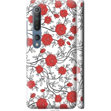 Чохол на Xiaomi Mi 10 Pro Червоні троянди на білому фоні 1060m-1870