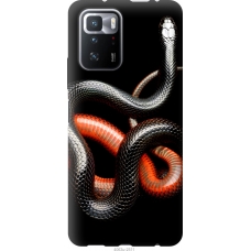 Чохол на Xiaomi Poco X3 GT Червоно-чорна змія на чорному фоні 4063u-2511