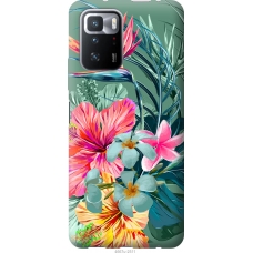 Чохол на Xiaomi Poco X3 GT Тропічні квіти v1 4667u-2511