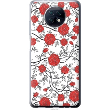 Чохол на Xiaomi Redmi Note 9T Червоні троянди на білому фоні 1060u-2261
