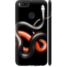 Чохол на Xiaomi Mi 5X Червоно-чорна змія на чорному фоні 4063m-1042