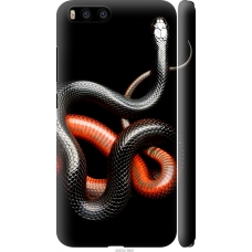 Чохол на Xiaomi Mi6 Червоно-чорна змія на чорному фоні 4063m-965