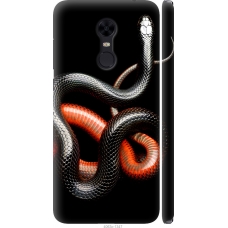 Чохол на Xiaomi Redmi 5 Plus Червоно-чорна змія на чорному фоні 4063m-1347