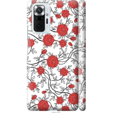 Чохол на Xiaomi Redmi Note 10 Pro Червоні троянди на білому фоні 1060m-2297