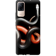 Чохол на Xiaomi Civi Червоно-чорна змія на чорному фоні 4063u-2491