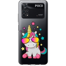 Чохол на Xiaomi Poco M4 Pro Єдиноріг в окулярах 4879u-2592