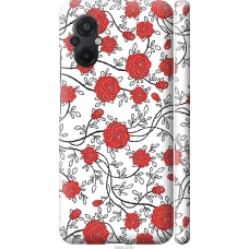 Чохол на Xiaomi Poco M5 Червоні троянди на білому фоні 1060m-2767