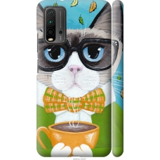Чохол на Xiaomi Redmi 9T Cat Coffee 4053m-2257