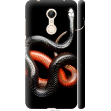 Чохол на Xiaomi Redmi 5 Червоно-чорна змія на чорному фоні 4063m-1350