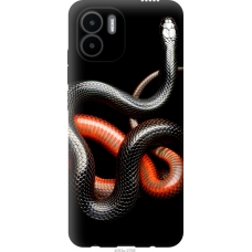 Чохол на Xiaomi Redmi A1 Червоно-чорна змія на чорному фоні 4063u-2768