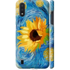Чохол на Samsung Galaxy A01 A015F Квіти жовто-блакитні 5308m-1842