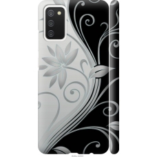 Чохол на Samsung Galaxy A02s A025F Квіти на чорно-білому фоні 840m-2203