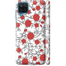 Чохол на Samsung Galaxy A12 A125F Червоні троянди на білому фоні 1060m-2201