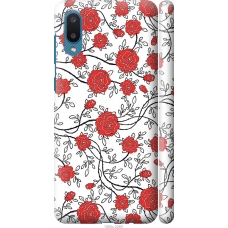 Чохол на Samsung Galaxy A02 A022G Червоні троянди на білому фоні 1060m-2260