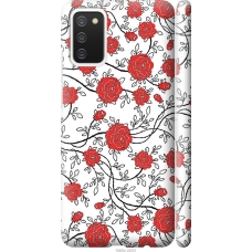 Чохол на Samsung Galaxy A02s A025F Червоні троянди на білому фоні 1060m-2203