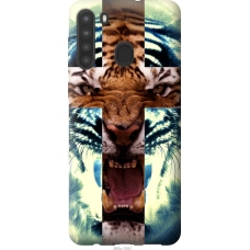 Чохол на Samsung Galaxy A21 Злий тигр 866u-1841