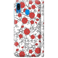 Чохол на Samsung Galaxy A30 2019 A305F Червоні троянди на білому фоні 1060m-1670