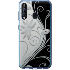 Чохол на Samsung Galaxy A60 2019 A606F Квіти на чорно-білому фоні 840u-1699