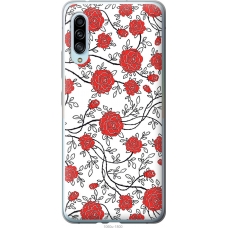 Чохол на Samsung Galaxy A90 5G Червоні троянди на білому фоні 1060u-1800