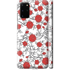 Чохол на Samsung Galaxy S20 Plus Червоні троянди на білому фоні 1060m-1822