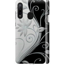 Чохол на Samsung Galaxy A8S Квіти на чорно-білому фоні 840m-1636