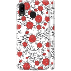 Чохол на Samsung Galaxy A20e A202F Червоні троянди на білому фоні 1060m-1709