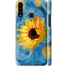 Чохол на Samsung Galaxy A20s A207F Квіти жовто-блакитні 5308m-1775