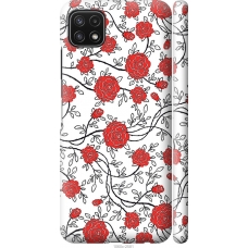 Чохол на Samsung Galaxy A22 5G A226B Червоні троянди на білому фоні 1060m-2581
