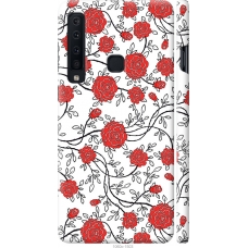 Чохол на Samsung Galaxy A9 (2018) Червоні троянди на білому фоні 1060m-1503