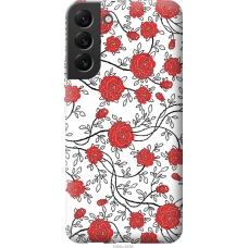 Чохол на Samsung Galaxy S22 Plus Червоні троянди на білому фоні 1060u-2495
