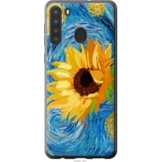 Чохол на Samsung Galaxy A21 Квіти жовто-блакитні 5308u-1841