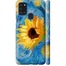 Чохол на Samsung Galaxy A21s A217F Квіти жовто-блакитні 5308m-1943