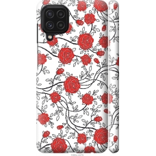 Чохол на Samsung Galaxy A22 A225F Червоні троянди на білому фоні 1060m-2270