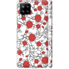 Чохол на Samsung Galaxy A42 A426B Червоні троянди на білому фоні 1060m-2098
