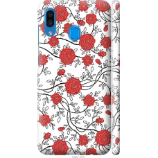 Чохол на Samsung Galaxy A20 2019 A205F Червоні троянди на білому фоні 1060m-1761