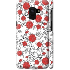Чохол на Samsung Galaxy A8 2018 A530F Червоні троянди на білому фоні 1060m-1344