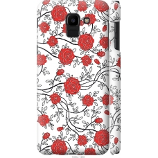 Чохол на Samsung Galaxy J6 2018 Червоні троянди на білому фоні 1060m-1486