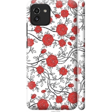 Чохол на Samsung Galaxy A03 A035F Червоні троянди на білому фоні 1060m-2499